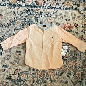Nautica Kids Orange Striped Shirt